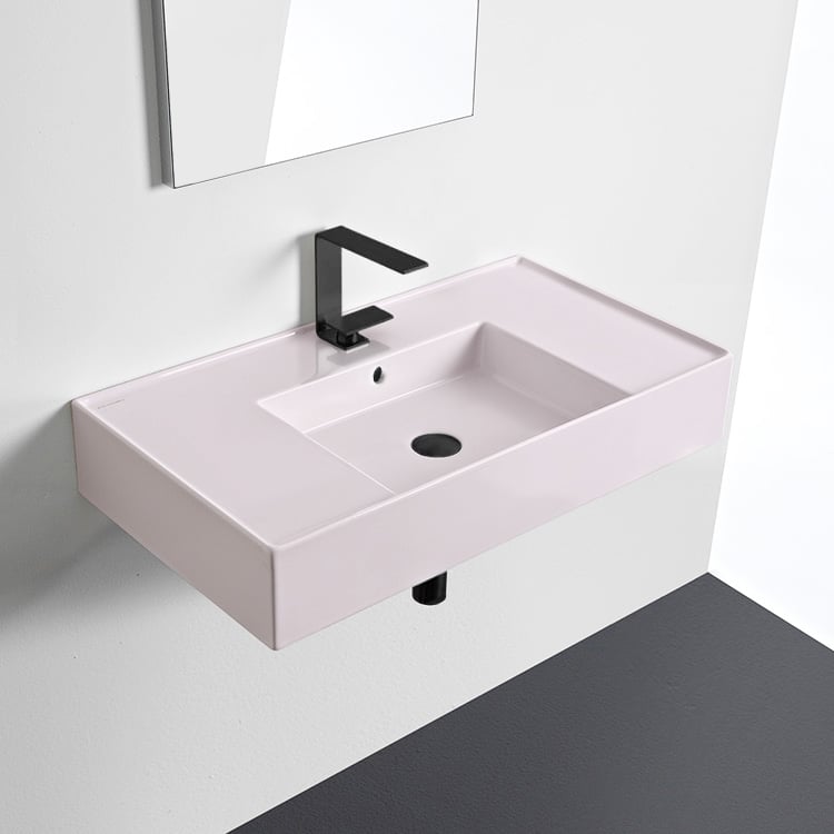 Scarabeo 5123-54 Pink Bathroom Sink, Ceramic